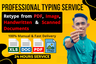 retype scanned PDF, documents pages, transcript images to word