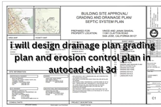 design drainage plan grading plan and erosion control plan in autocad civil 3d