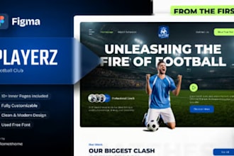 build football academy website, night club, company website