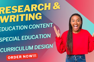 write on educational content, special education, and curriculum design