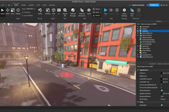 do a roblox modeler, roblox game, buildings interior and exterior design, 3d gam
