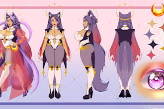 custom anime reference sheet design vtuber commission character sheet oc sheet