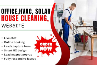 design office, house cleaning, pressure washing, electrician, hvac solar website