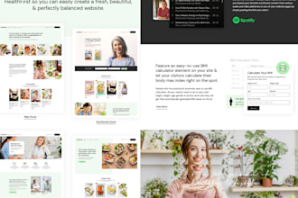 design nutrition website, health fitness, dietician or food store website