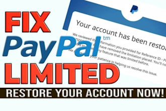 help you to resolve your paypal issues banned accounts restoration