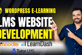 build wordpress elearning lms website with learndash, moodle, tutor lms