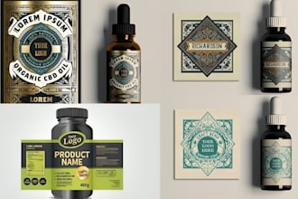 make a clear product label design supplement label design, packaging design