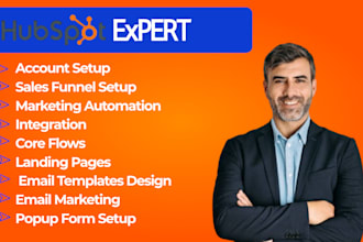 set up hubspot CRM, landing page, automation workflows, and sales funnel