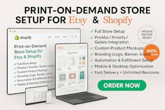 set up your etsy or shopify print on demand store with printful or printify