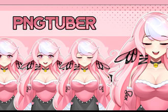 draw custom pngtuber illustration vtuber model chibi emotes oc art for streaming