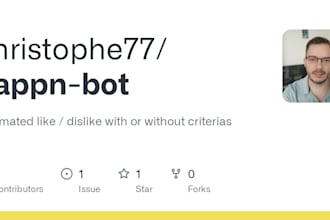 create tinder bot, bumble bot, hinge bot, grindr bot, happn bot