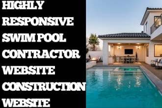 pool contractor website, construction, pool cleaning, land scraping pool website
