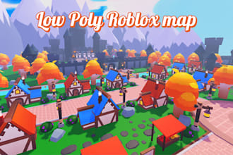 build a stunning low poly roblox map and 3d game assets