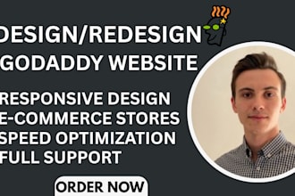 design or redesign a godaddy website or online store using godaddy builder