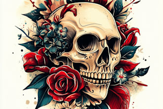 create awesome old school tattoo style design