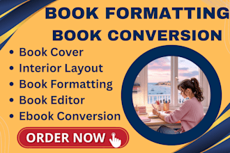 design book cover book interior layout formatting book editor ebook conversion
