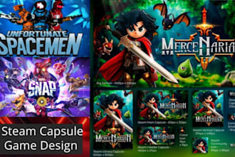 create your custom steam capsule for your game banner poster page game UI design