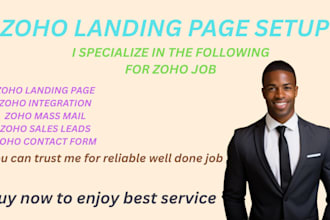 setup zoho landing page sales leads form integration mass mail