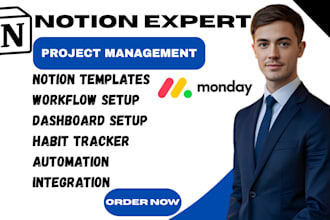 build custom notion workspace,templates dashboard,notion automation,notion setup