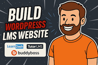 build wordpress lms website with learndash, tutor lms, masterstudy buddyboss