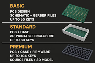 design custom product design, mechanical keyboard pcbs enclosures and firmware