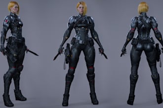 deliver 3dcustom character in unity, hard surface design, sci fi asset,3dtexture