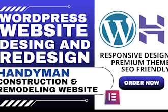 design handyman website hvac construction company website plumbing website in wp