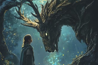 draw a book cover design, fantasy book cover illustration