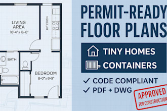 design permit ready floor plans for tiny homes and shipping containers