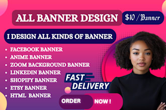 design eye catching spotify facebook linkedin and thumbnail banners in 24 hours