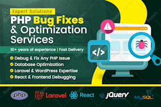 fix bugs in PHP, laravel code, and develop secure PHP laravel web applications