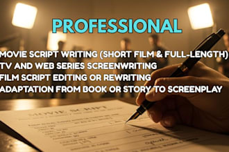 write movie script, screenplay, screenwriting, film script, movie script writing