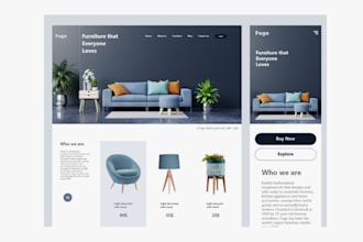 build furniture shopify store, homedecor website, wix interior design website
