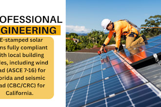 solar pe stamped plans for permit in florida and california