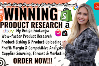 find shopify dropshipping winning products, ebay, amazon fba product research