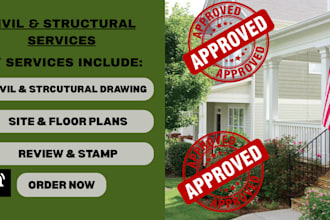 subdivision plans, deck design, and road grading layout with pe stamp for texas