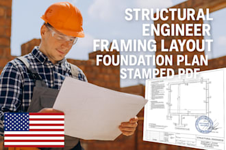 deliver stamped structural plans with framing and foundation for permit