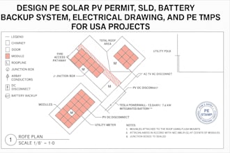 design pe solar pv permit sld battery backup system electrical drawing pe stamps