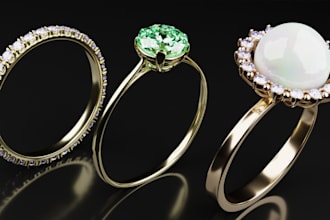 3d cad jewelry design, ring, pendant, pendant, rendering, 3dm, animation, print