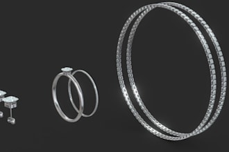 high quality 3d jewelry designs, renderings, cad modeling, ring, necklace, print