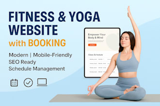 create a fitness or yoga website with booking and schedule features