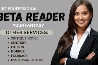 beta read critique fantasy science fiction, horror, dystopian novel mystery