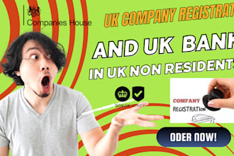 do UK company and UK bank account registration in UK