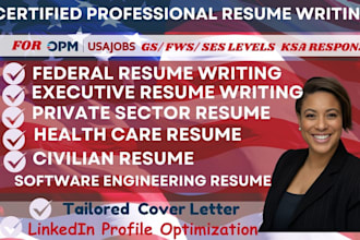 write ats resume writing CV cover letter linkedin optimization for usajobs