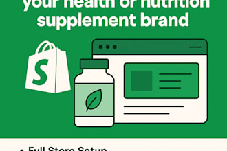 design a high converting shopify store for your health or nutrition supplement