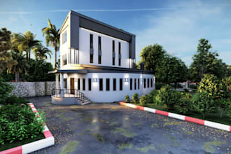 create 3d house garage, house basement,front elevation design 3d plan, landscape