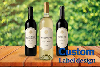 do product label design, bottle label for wine, whiskey, juice and do 3d mock up