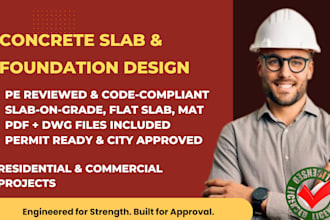 design concrete slab foundation plan structural drawing pe stamped permit
