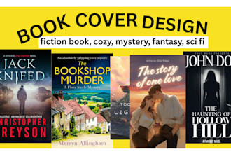 design stunning fiction book cover, romance, cozy mystery, fantasy, scifi novel