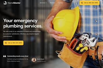 design cleaning, handyman, roofing, construction, electrician, plumbing website
